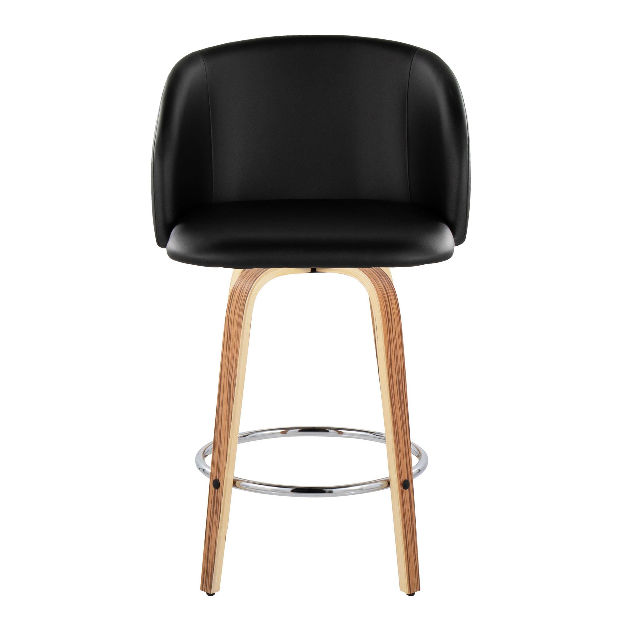 Fran 25 Zebra Wood Mid-Century Modern Counter Stools (Set of 2) 8 Fran 25 Zebra Wood Mid-Century Modern Counter Stools (Set of 2) - Image 8