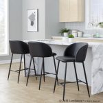 Fran 26 Black Faux Leather Contemporary Counter Stools (Set of 2) 11 Fran 26 Black Faux Leather Contemporary Counter Stools (Set of 2)