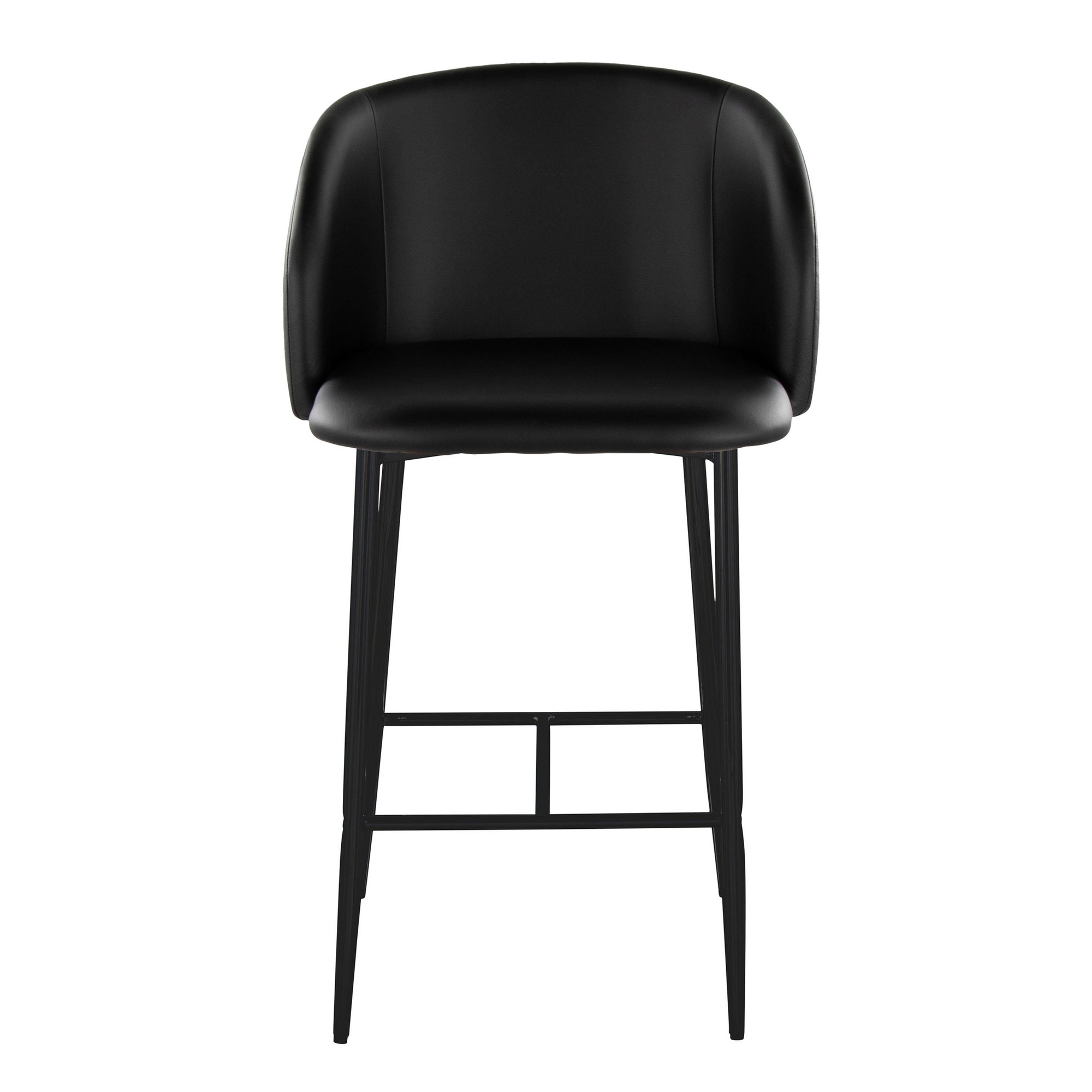 Fran 26 Black Faux Leather Contemporary Counter Stools (Set of 2) 7 Fran 26 Black Faux Leather Contemporary Counter Stools (Set of 2) - Image 7
