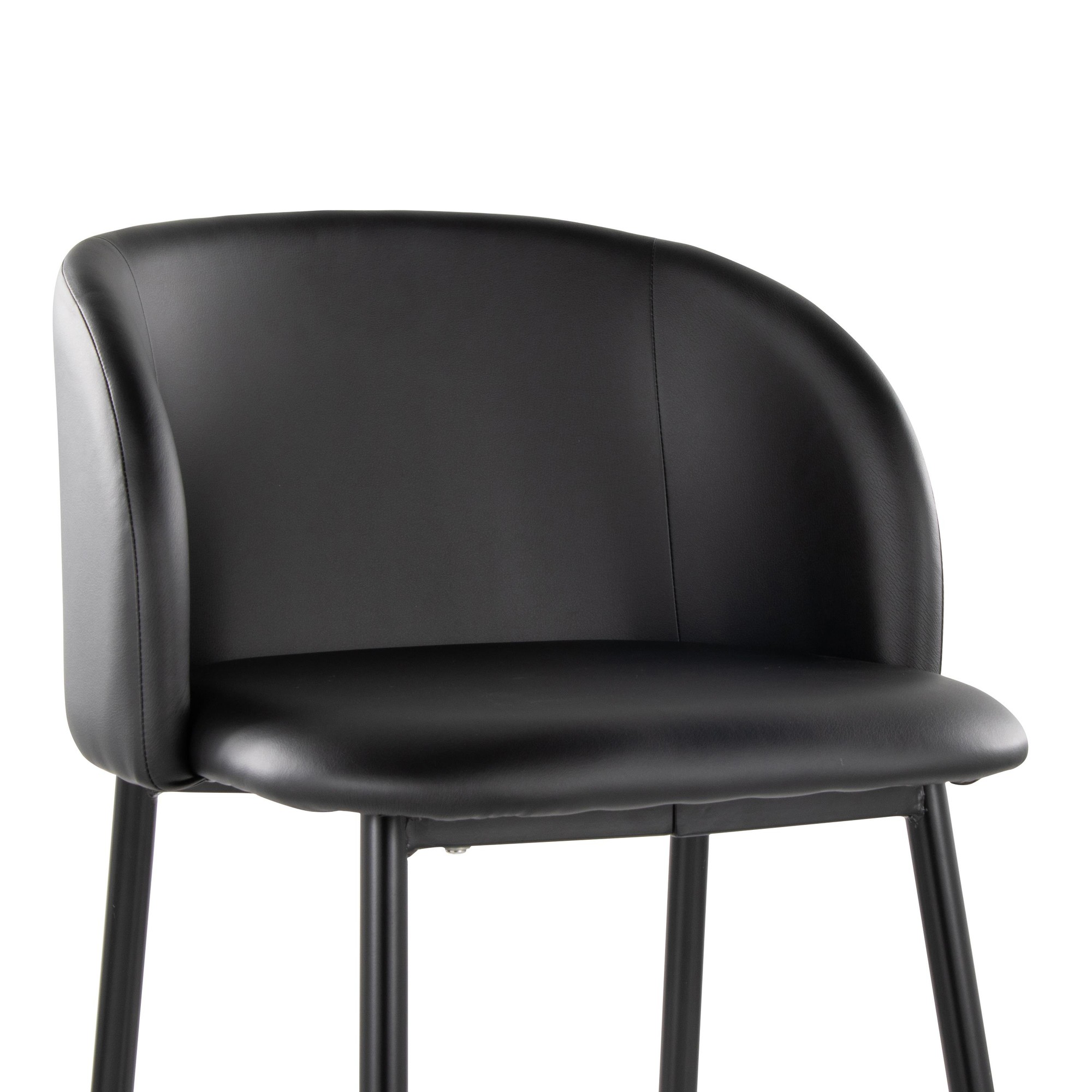 Fran 26 Black Faux Leather Contemporary Counter Stools (Set of 2) 8 Fran 26 Black Faux Leather Contemporary Counter Stools (Set of 2) - Image 8