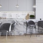Fran 26 Black Metal Grey Velvet Contemporary Counter Stools (Set of 2) 14 Fran 26 Black Metal Grey Velvet Contemporary Counter Stools (Set of 2)