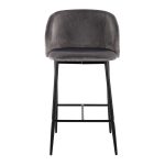 Fran 26 Black Metal Grey Velvet Contemporary Counter Stools (Set of 2) 20 Fran 26 Black Metal Grey Velvet Contemporary Counter Stools (Set of 2)