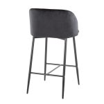 Fran 26" Black Velvet Contemporary Counter Stool (Set of 2) 18 Fran 26" Black Velvet Contemporary Counter Stool (Set of 2)