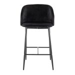 Fran 26" Black Velvet Contemporary Counter Stool (Set of 2) 20 Fran 26" Black Velvet Contemporary Counter Stool (Set of 2)