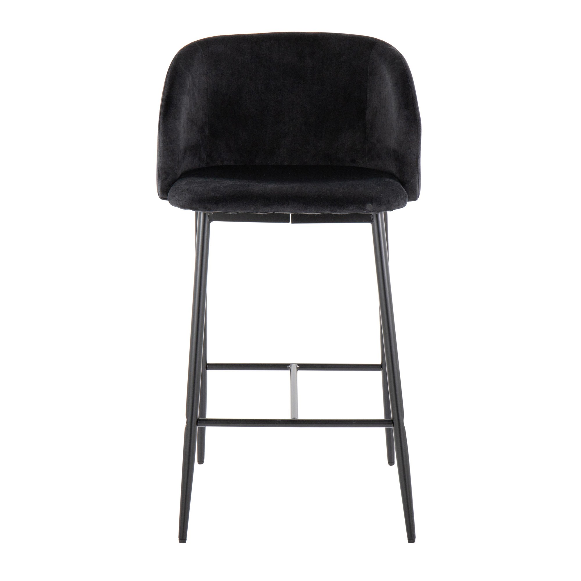 Fran 26" Black Velvet Contemporary Counter Stool (Set of 2) 9 Fran 26" Black Velvet Contemporary Counter Stool (Set of 2) - Image 9
