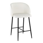 Fran 26 Contemporary Black Metal White Faux Leather Counter Stool (Set of 2) 13 Fran 26 Contemporary Black Metal White Faux Leather Counter Stool (Set of 2)
