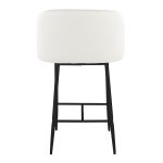 Fran 26 Contemporary Black Metal White Faux Leather Counter Stool (Set of 2) 16 Fran 26 Contemporary Black Metal White Faux Leather Counter Stool (Set of 2)