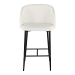 Fran 26 Contemporary Black Metal White Faux Leather Counter Stool (Set of 2) 17 Fran 26 Contemporary Black Metal White Faux Leather Counter Stool (Set of 2)