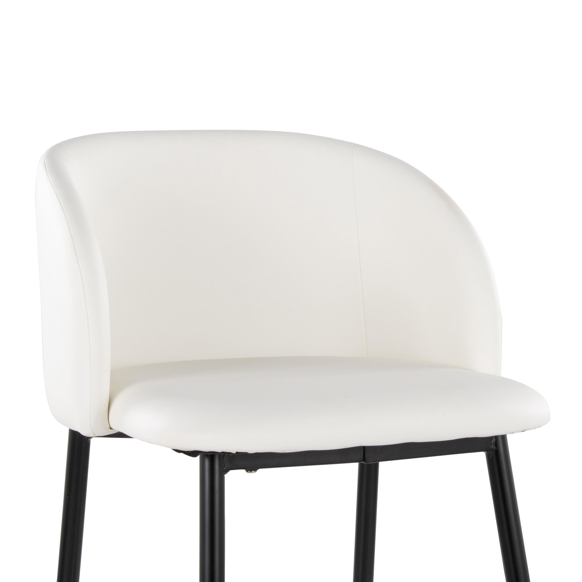 Fran 26 Contemporary Black Metal White Faux Leather Counter Stool (Set of 2) 8 Fran 26 Contemporary Black Metal White Faux Leather Counter Stool (Set of 2) - Image 8