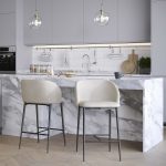 Fran 26 Cream Velvet Black Metal Contemporary Counter Stools (Set of 2) 12 Fran 26 Cream Velvet Black Metal Contemporary Counter Stools (Set of 2)