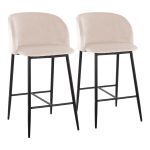 Fran 26 Cream Velvet Black Metal Contemporary Counter Stools (Set of 2) 15 Fran 26 Cream Velvet Black Metal Contemporary Counter Stools (Set of 2)