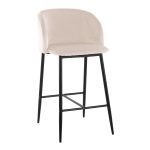 Fran 26 Cream Velvet Black Metal Contemporary Counter Stools (Set of 2) 16 Fran 26 Cream Velvet Black Metal Contemporary Counter Stools (Set of 2)