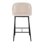Fran 26 Cream Velvet Black Metal Contemporary Counter Stools (Set of 2) 20 Fran 26 Cream Velvet Black Metal Contemporary Counter Stools (Set of 2)