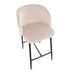 Fran 26 Cream Velvet Black Metal Contemporary Counter Stools (Set of 2) 21 Fran 26 Cream Velvet Black Metal Contemporary Counter Stools (Set of 2)