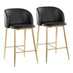 Fran 26 Gold Black Contemporary Counter Stools (Set of 2) 12 Fran 26 Gold Black Contemporary Counter Stools (Set of 2)