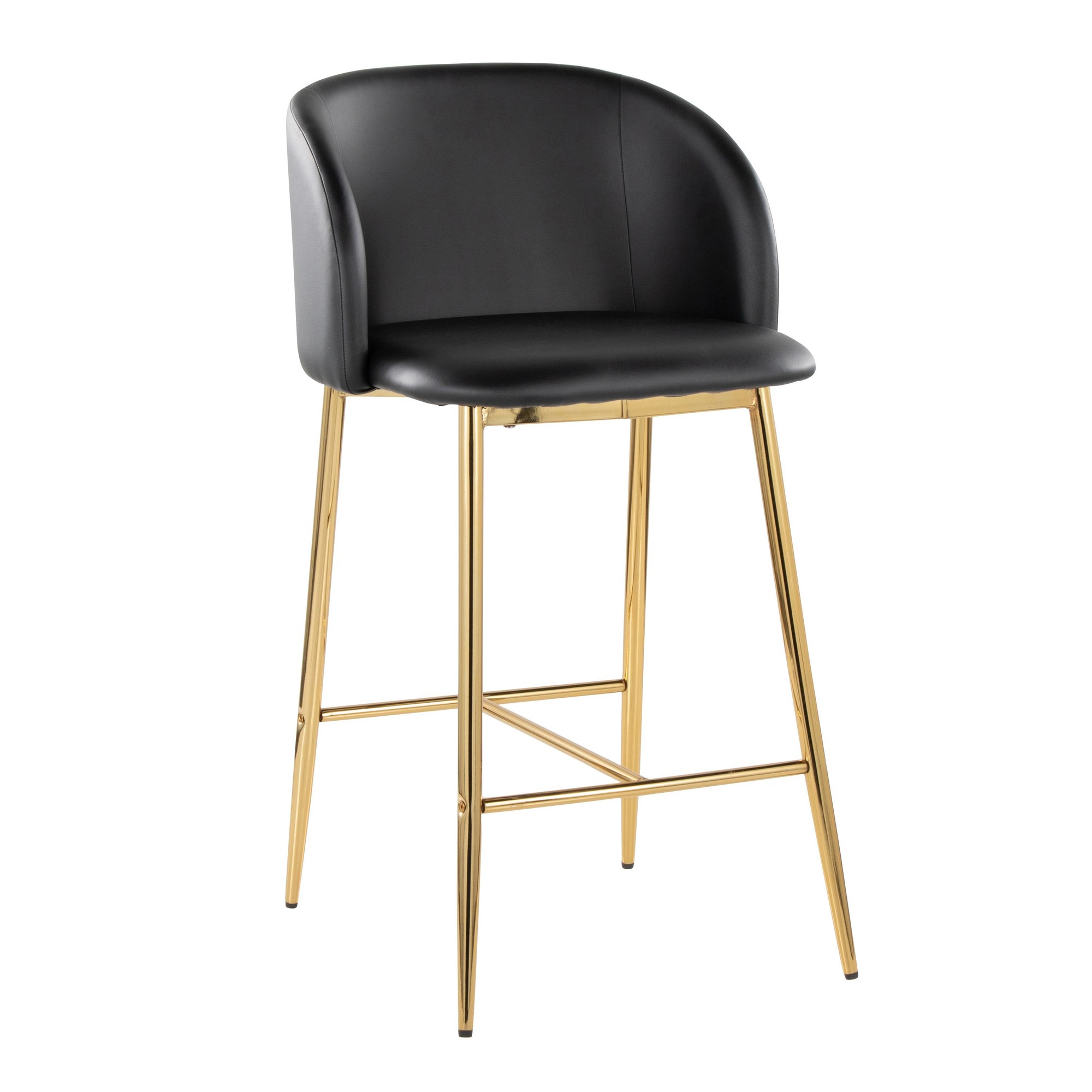 Fran 26 Gold Black Contemporary Counter Stools (Set of 2) 3 Fran 26 Gold Black Contemporary Counter Stools (Set of 2) - Image 3