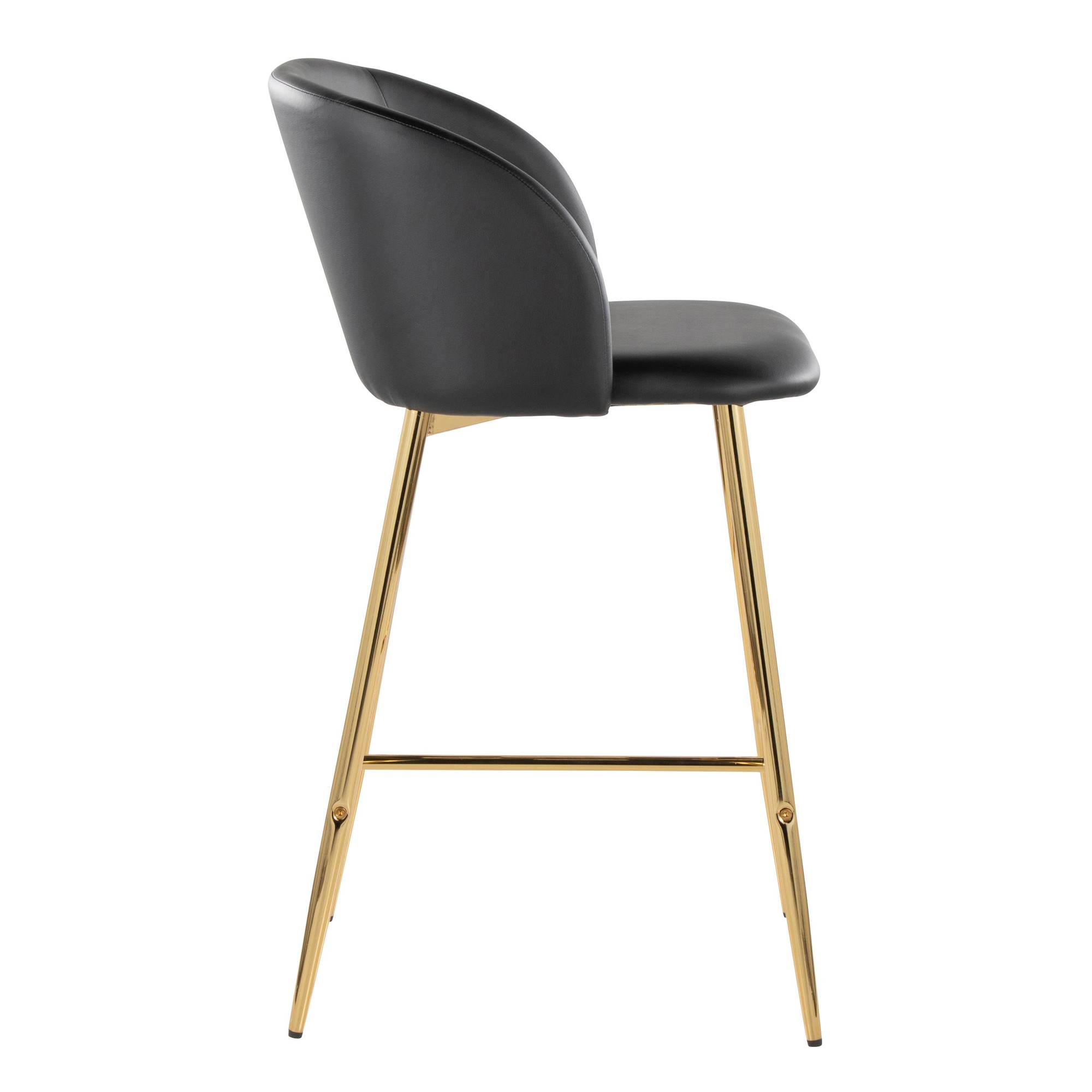 Fran 26 Gold Black Contemporary Counter Stools (Set of 2) 4 Fran 26 Gold Black Contemporary Counter Stools (Set of 2) - Image 4