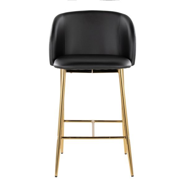 Fran 26 Gold Black Contemporary Counter Stools Set of 2 6