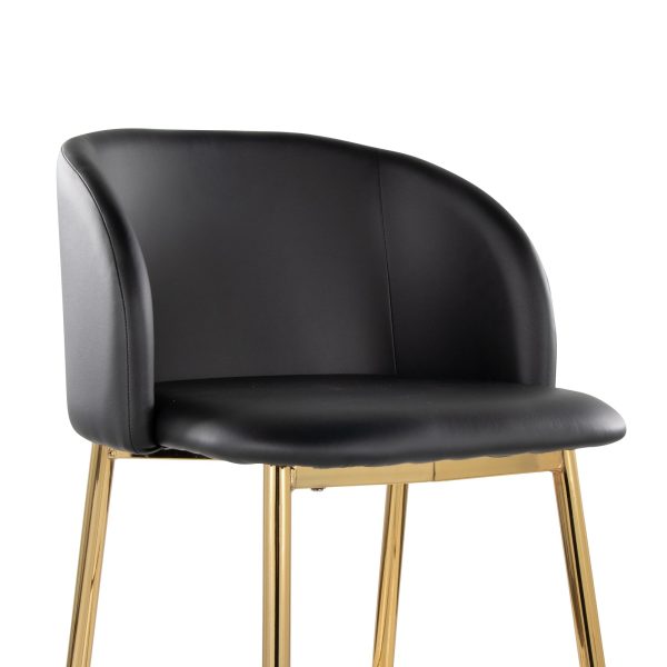 Fran 26 Gold Black Contemporary Counter Stools Set of 2 7