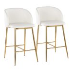 Fran 26 Gold and White Contemporary Counter Stools (Set of 2) 12 Fran 26 Gold and White Contemporary Counter Stools (Set of 2)