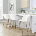 Fran 26 Gold and White Contemporary Counter Stools (Set of 2) 11 Fran 26 Gold and White Contemporary Counter Stools (Set of 2)