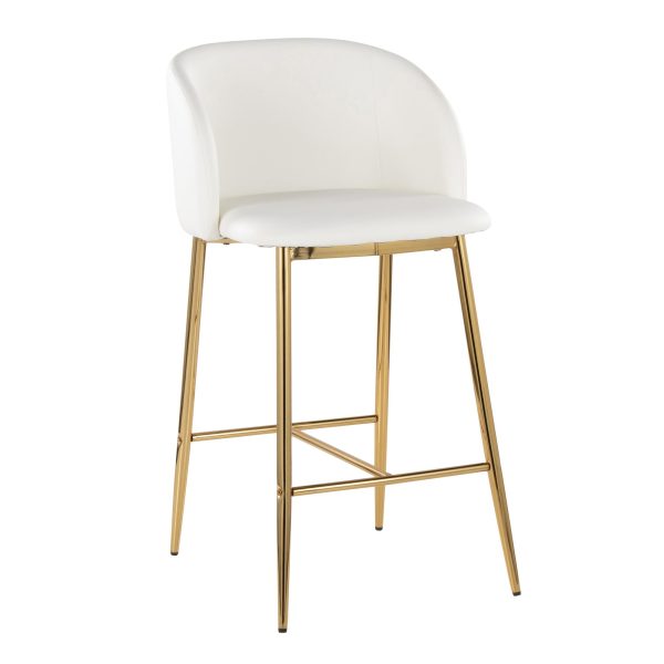 Fran 26 Gold and White Contemporary Counter Stools Set of 2 2
