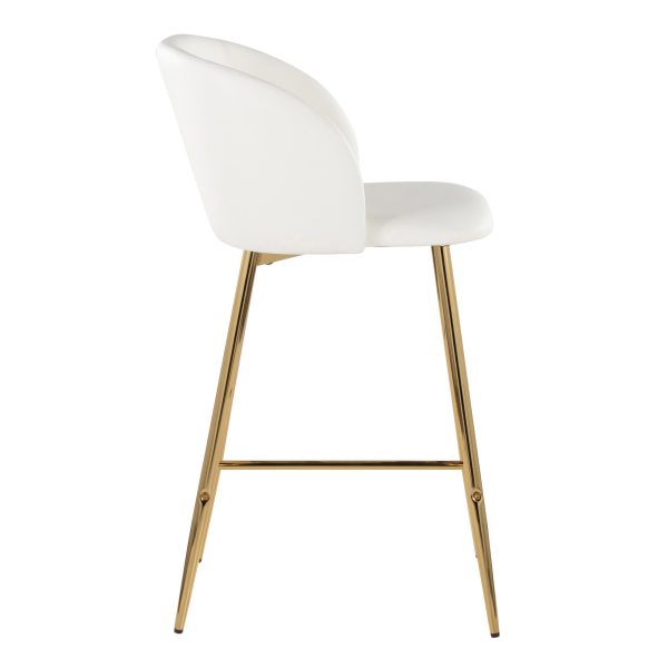 Fran 26 Gold and White Contemporary Counter Stools Set of 2 3