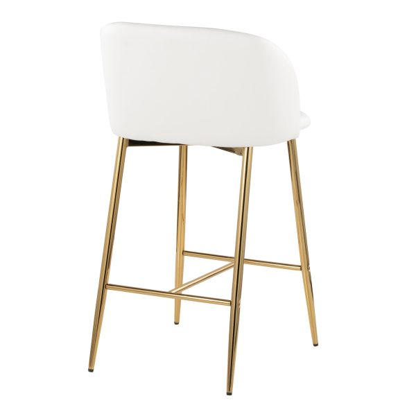 Fran 26 Gold and White Contemporary Counter Stools Set of 2 4