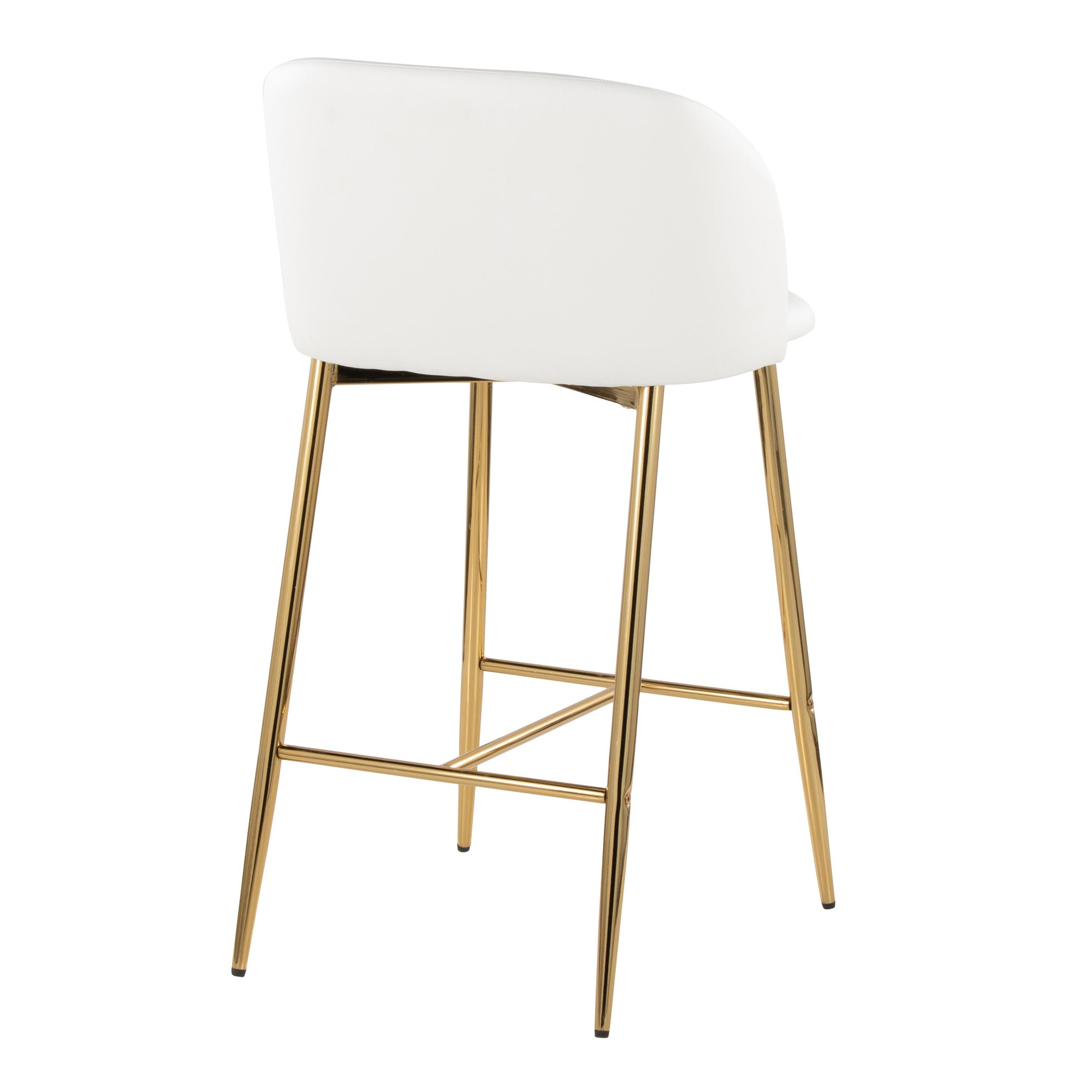 Fran 26 Gold and White Contemporary Counter Stools (Set of 2) 5 Fran 26 Gold and White Contemporary Counter Stools (Set of 2) - Image 5