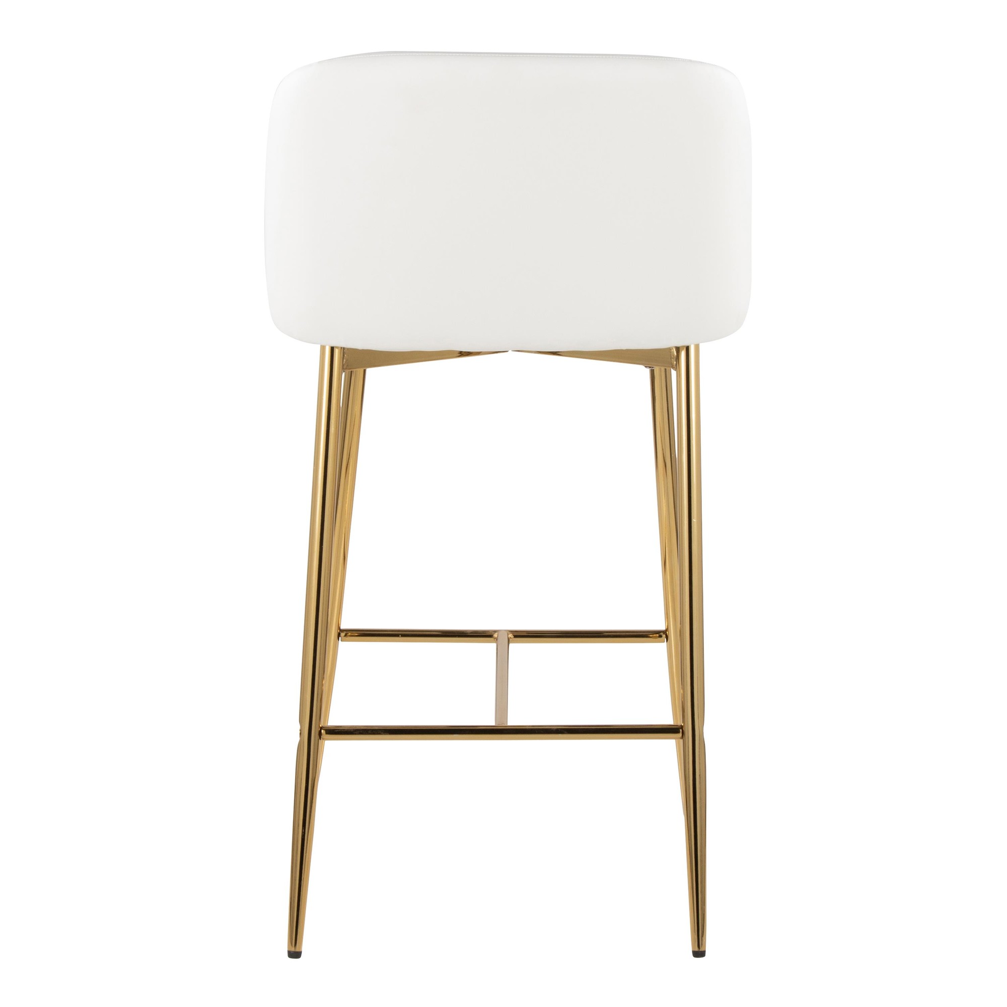 Fran 26 Gold and White Contemporary Counter Stools (Set of 2) 6 Fran 26 Gold and White Contemporary Counter Stools (Set of 2) - Image 6