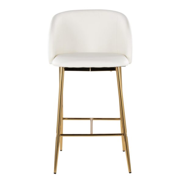 Fran 26 Gold and White Contemporary Counter Stools Set of 2 6