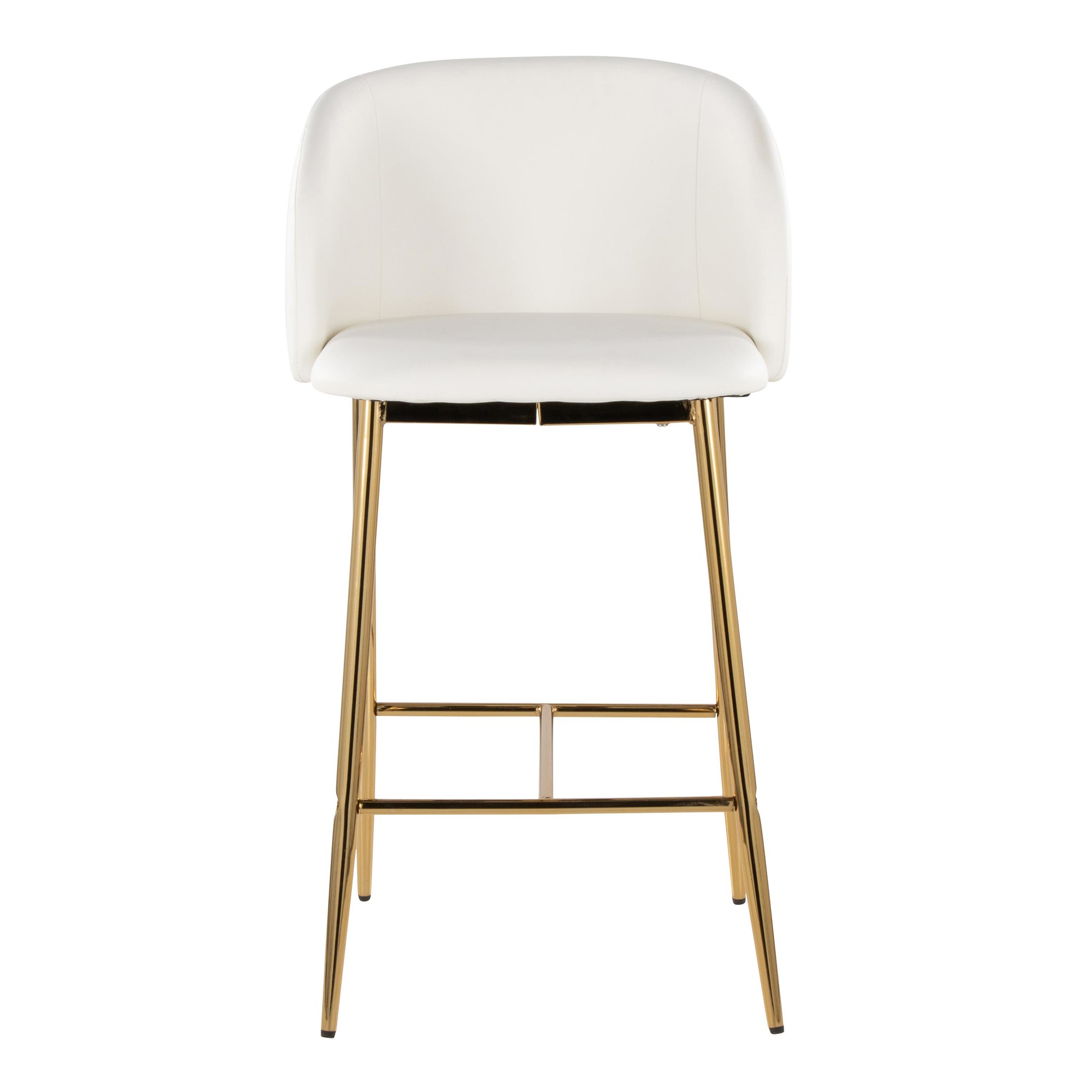 Fran 26 Gold and White Contemporary Counter Stools (Set of 2) 7 Fran 26 Gold and White Contemporary Counter Stools (Set of 2) - Image 7