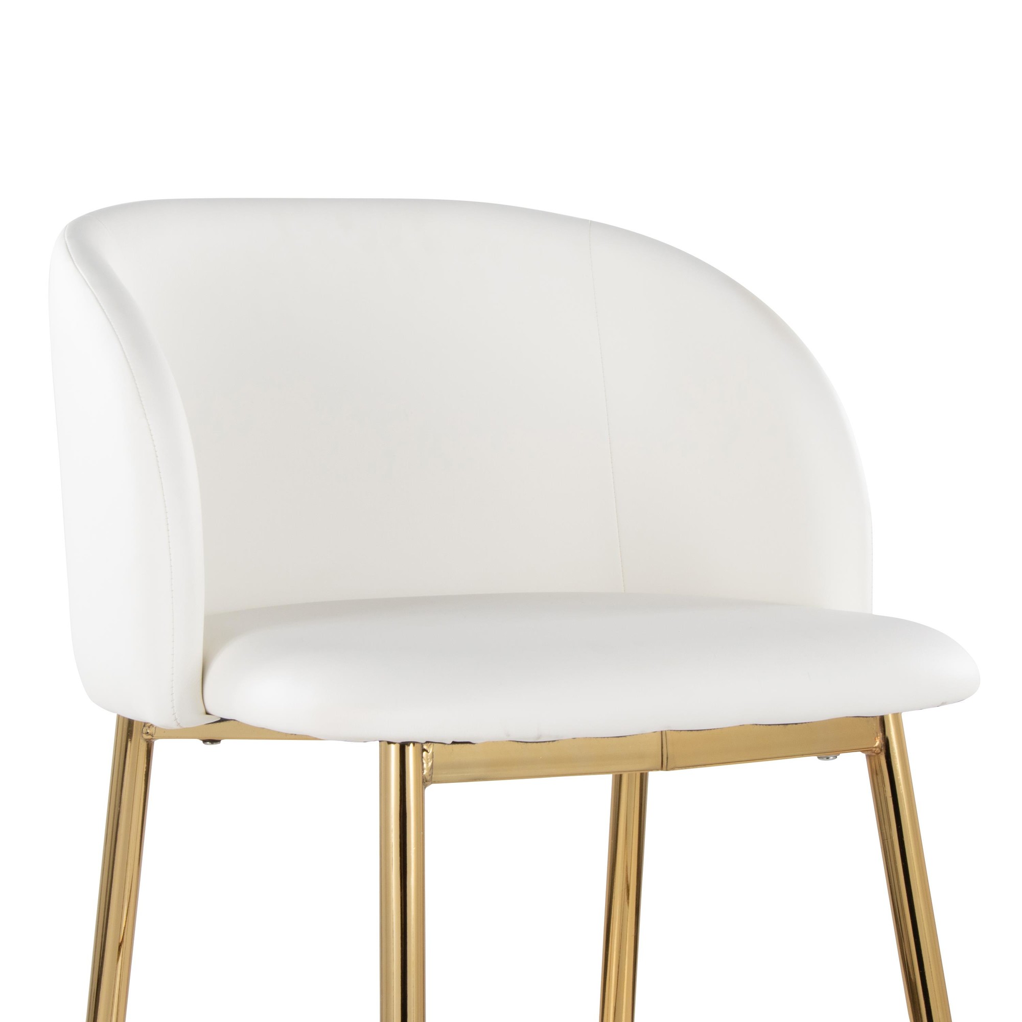 Fran 26 Gold and White Contemporary Counter Stools (Set of 2) 8 Fran 26 Gold and White Contemporary Counter Stools (Set of 2) - Image 8
