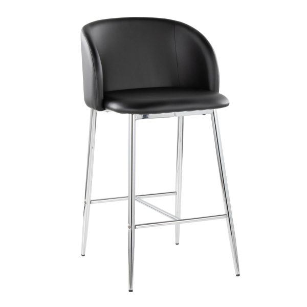 Fran 26 Silver Black Contemporary Counter Stool Set of 2 2