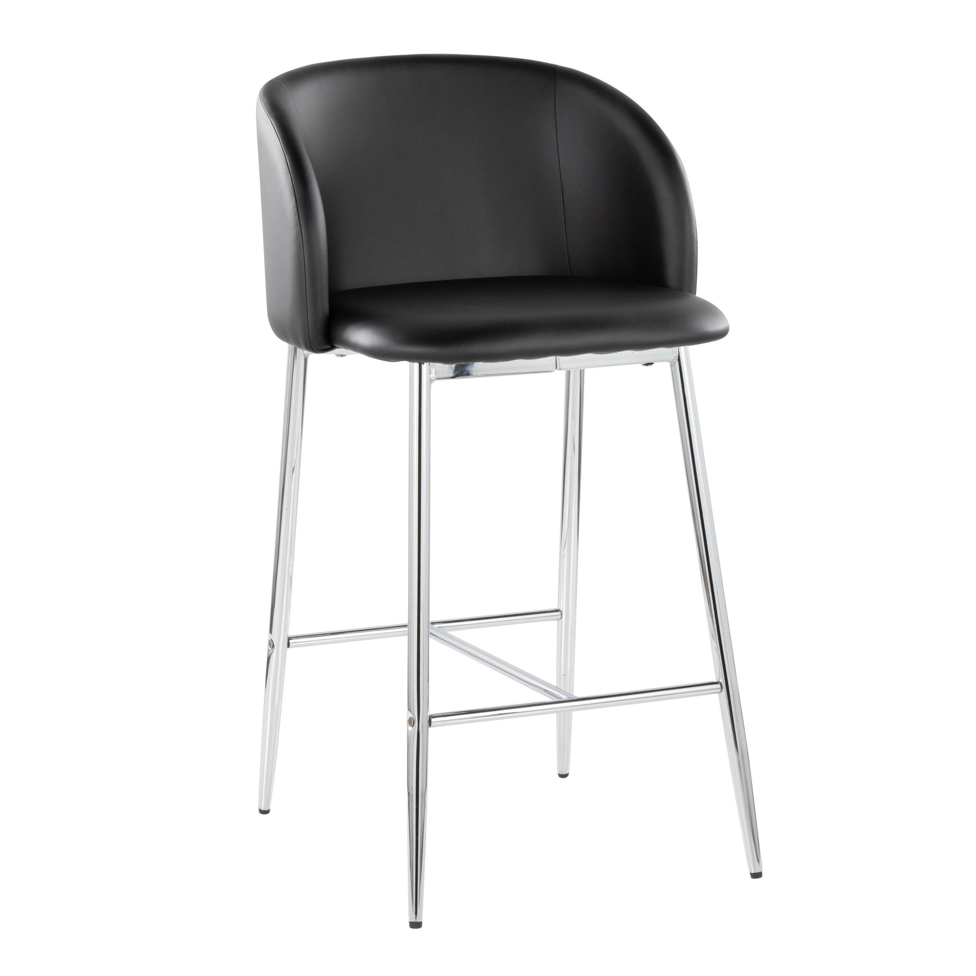 Fran 26 Silver Black Contemporary Counter Stool (Set of 2) 3 Fran 26 Silver Black Contemporary Counter Stool (Set of 2) - Image 3