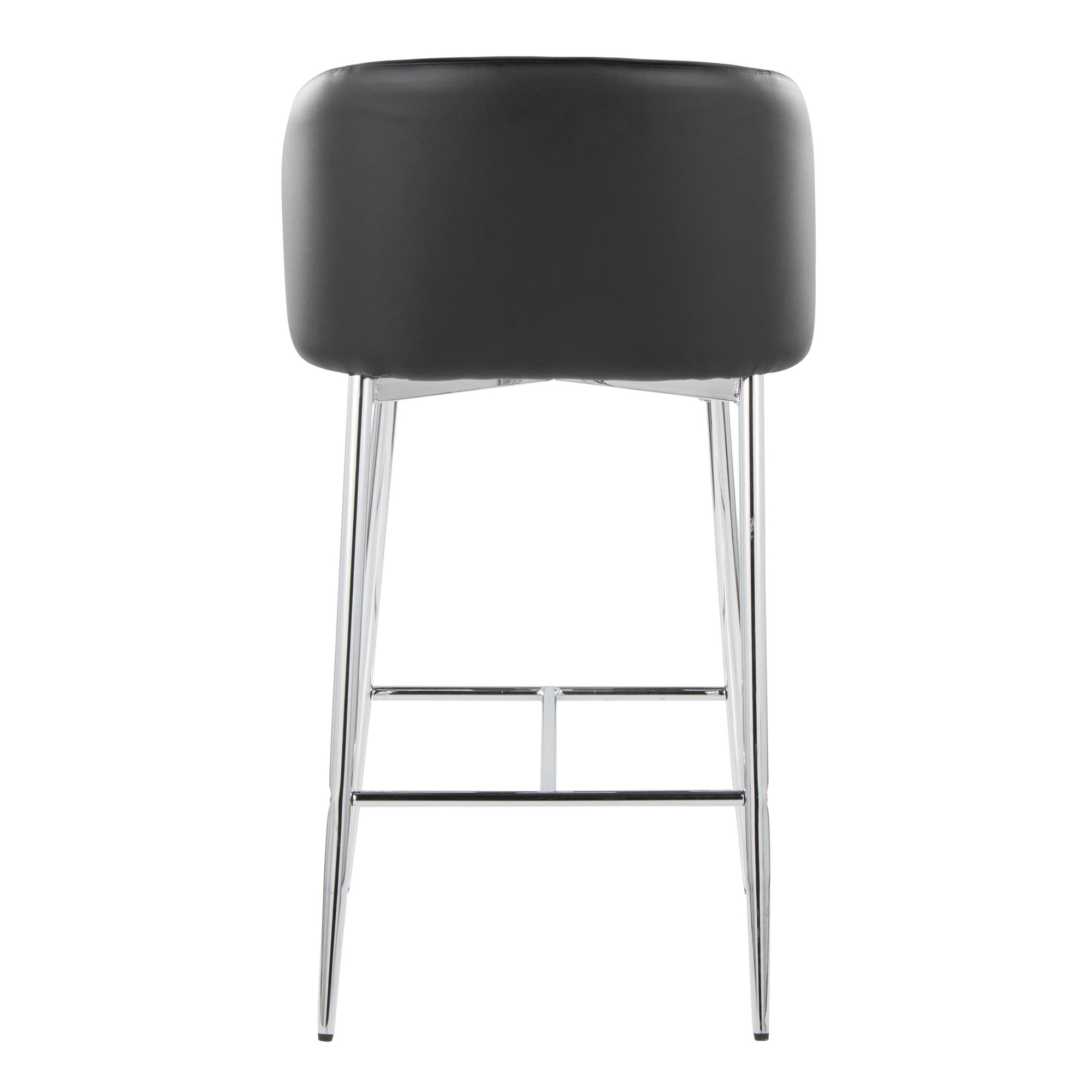 Fran 26 Silver Black Contemporary Counter Stool (Set of 2) 6 Fran 26 Silver Black Contemporary Counter Stool (Set of 2) - Image 6
