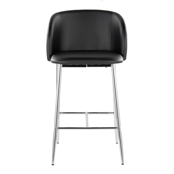 Fran 26 Silver Black Contemporary Counter Stool Set of 2 6