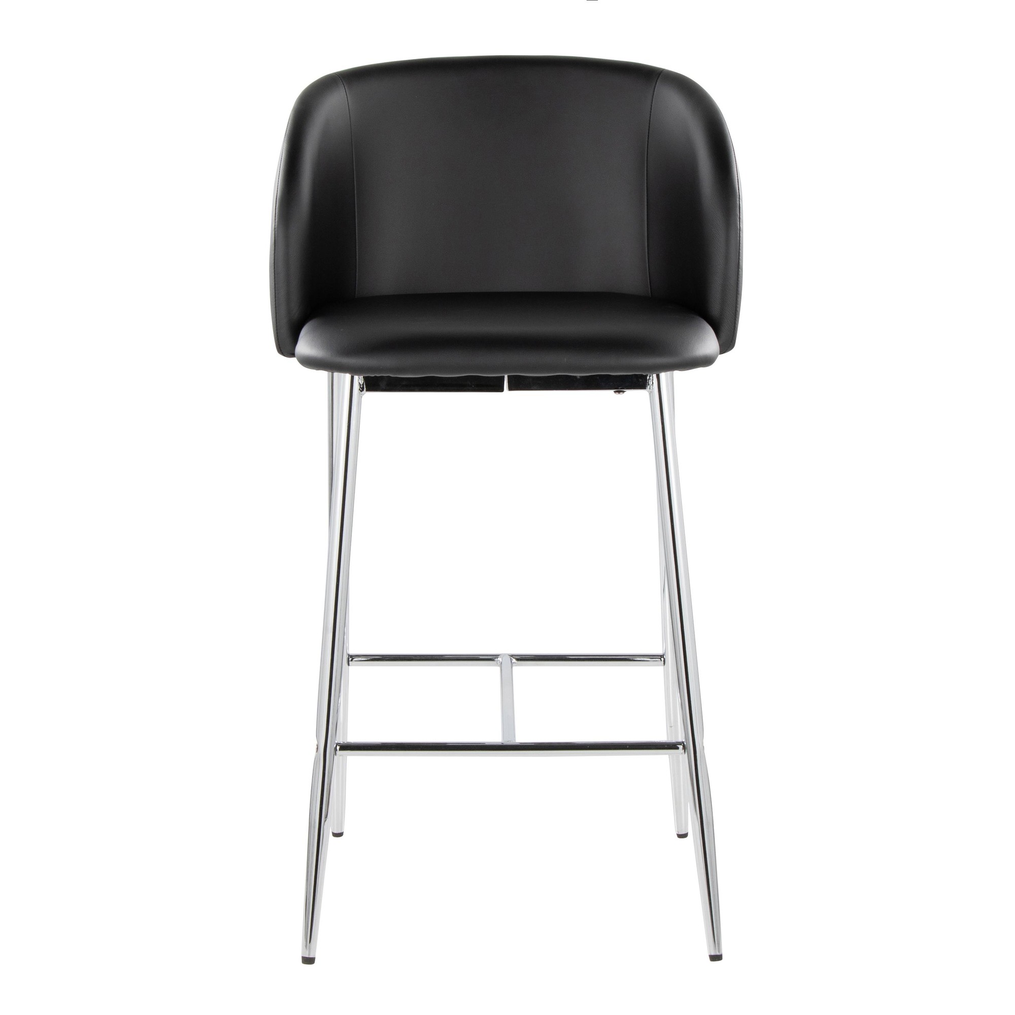 Fran 26 Silver Black Contemporary Counter Stool (Set of 2) 7 Fran 26 Silver Black Contemporary Counter Stool (Set of 2) - Image 7