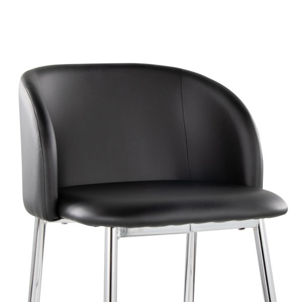 Fran 26 Silver Black Contemporary Counter Stool Set of 2 7
