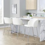 Fran 26 Silver and White Contemporary Counter Stools (Set of 2) 11 Fran 26 Silver and White Contemporary Counter Stools (Set of 2)