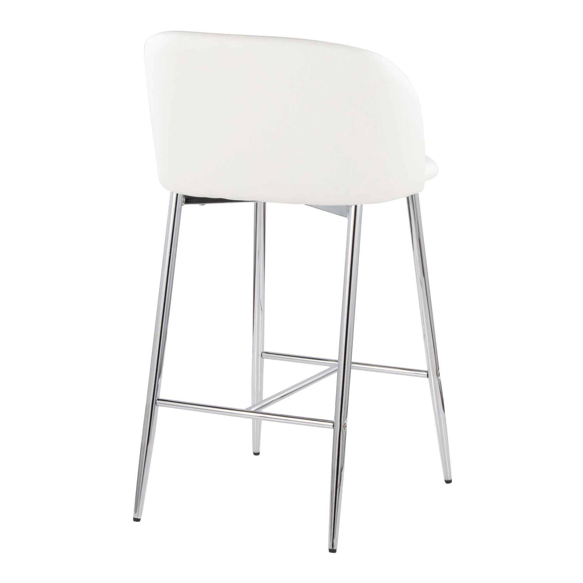 Fran 26 Silver and White Contemporary Counter Stools (Set of 2) 5 Fran 26 Silver and White Contemporary Counter Stools (Set of 2) - Image 5