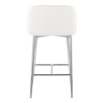 Fran 26 Silver and White Contemporary Counter Stools (Set of 2) 16 Fran 26 Silver and White Contemporary Counter Stools (Set of 2)