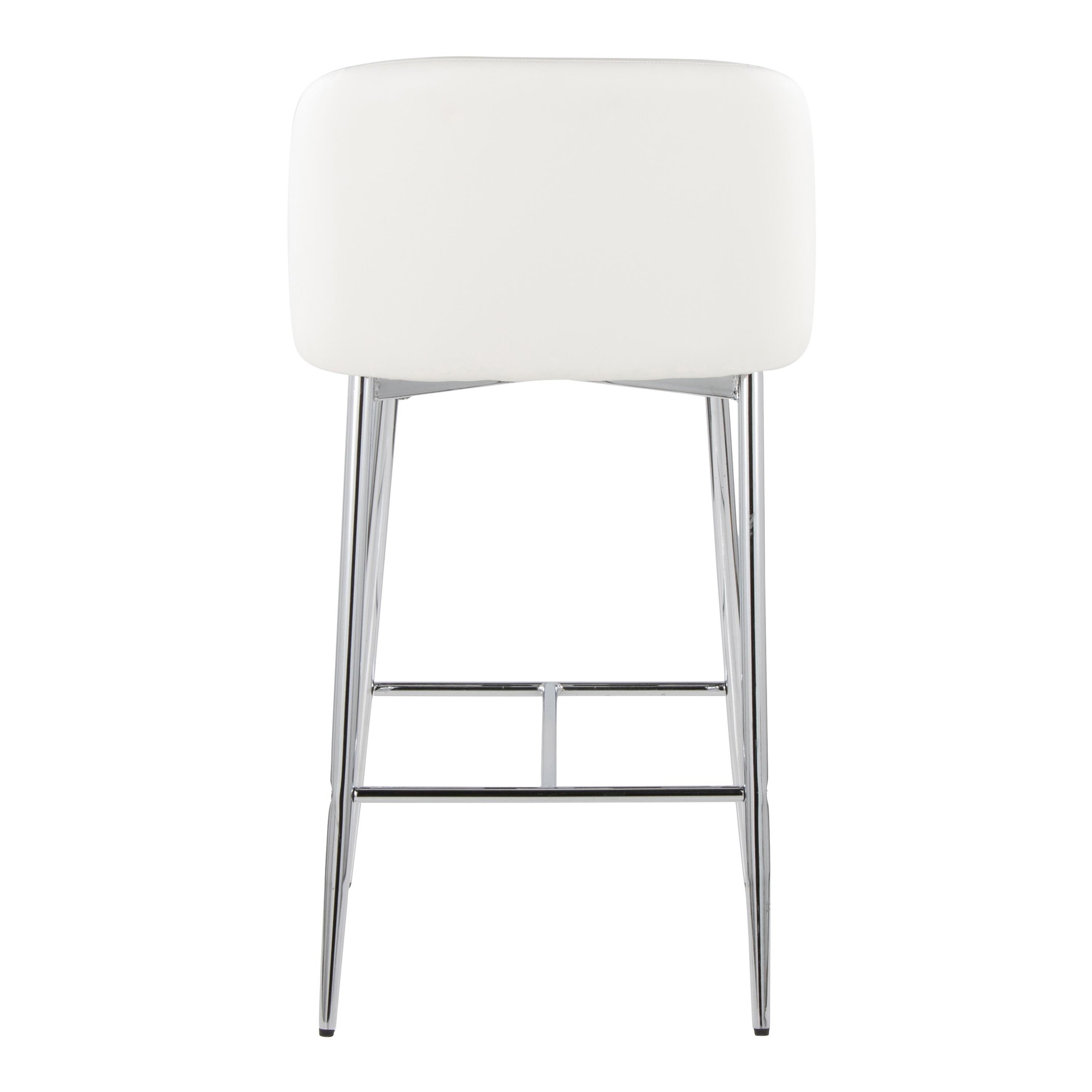Fran 26 Silver and White Contemporary Counter Stools (Set of 2) 6 Fran 26 Silver and White Contemporary Counter Stools (Set of 2) - Image 6