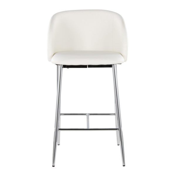 Fran 26 Silver and White Contemporary Counter Stools Set of 2 6