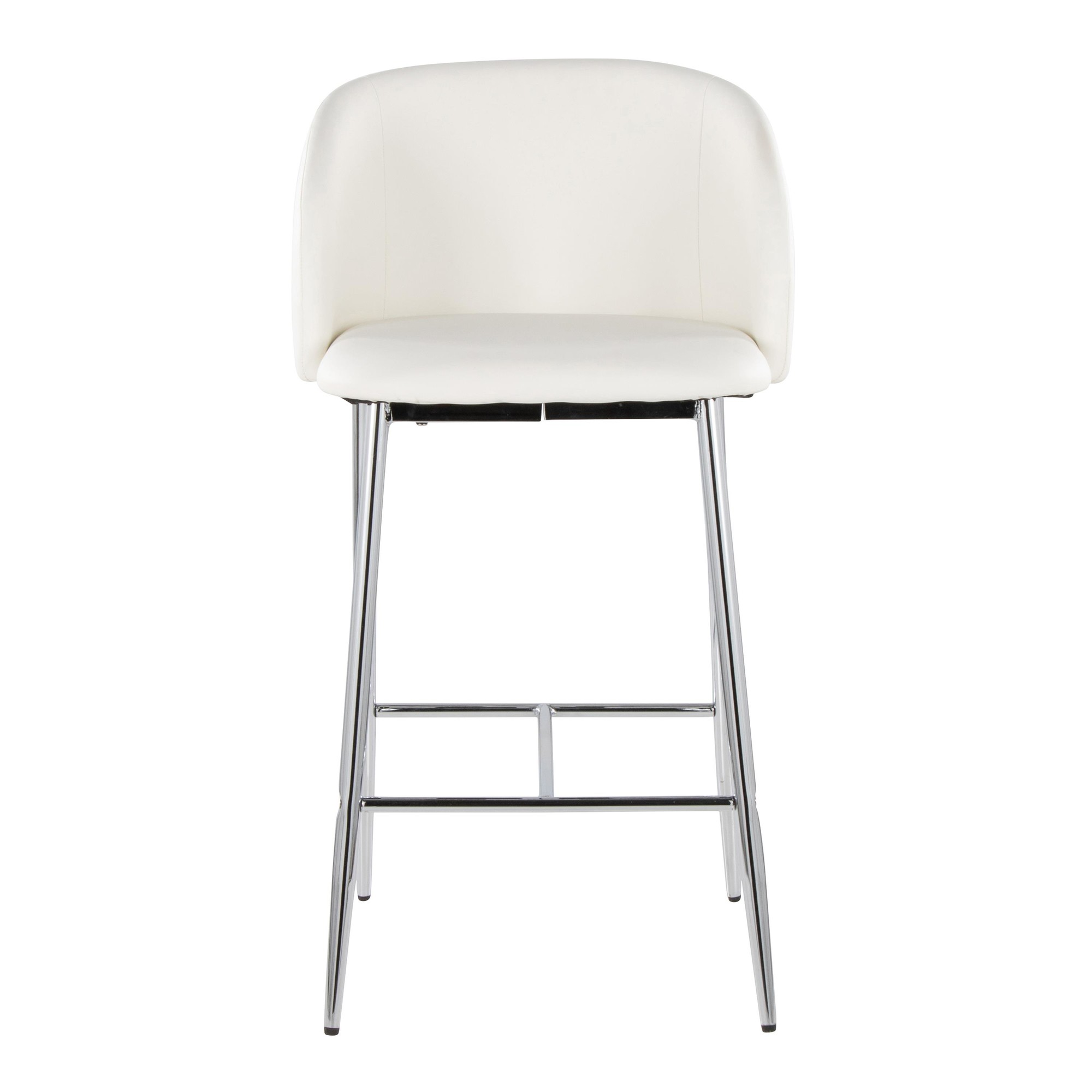 Fran 26 Silver and White Contemporary Counter Stools (Set of 2) 7 Fran 26 Silver and White Contemporary Counter Stools (Set of 2) - Image 7