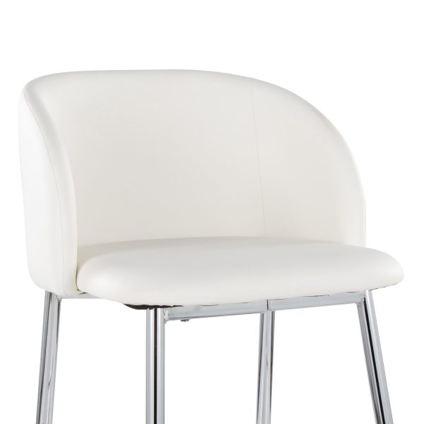 Fran 26 Silver and White Contemporary Counter Stools Set of 2 7