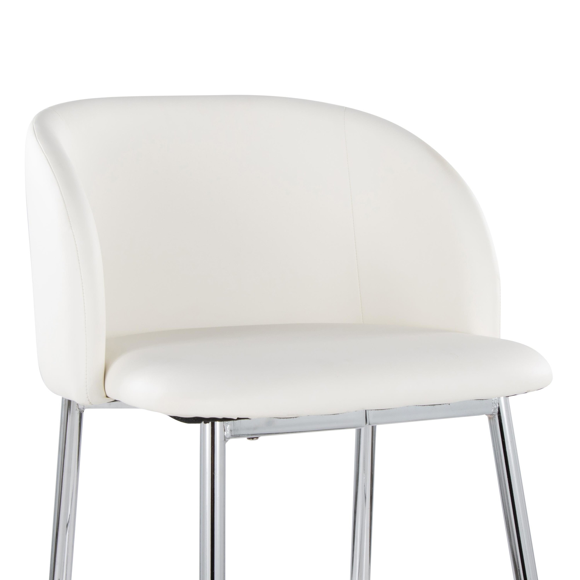 Fran 26 Silver and White Contemporary Counter Stools (Set of 2) 8 Fran 26 Silver and White Contemporary Counter Stools (Set of 2) - Image 8