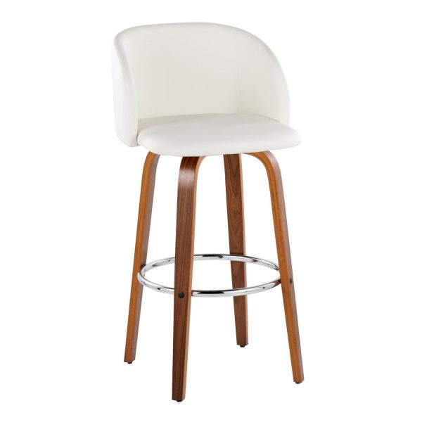 Fran 29 Walnut White Mid Century Modern Barstool Set of 2 3