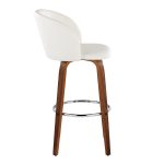 Fran 29 Walnut White Mid-Century Modern Barstool (Set of 2)