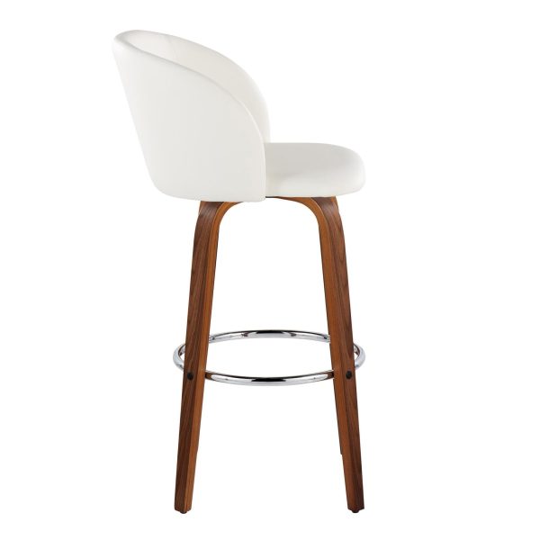 Fran 29 Walnut White Mid Century Modern Barstool Set of 2 4